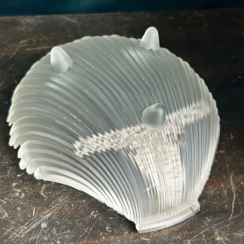 Vintage Westmoreland Frosted Glass Seashell Silver Gilt Sailboat Candy Dish